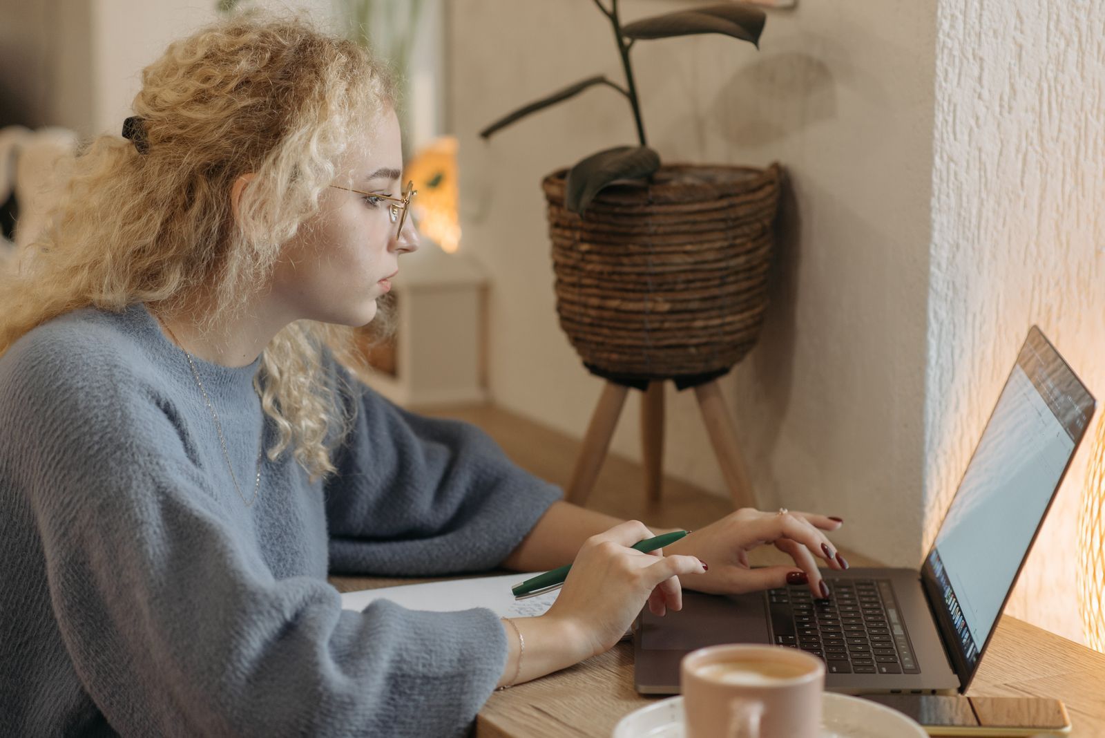 Person working securely from home on a laptop.